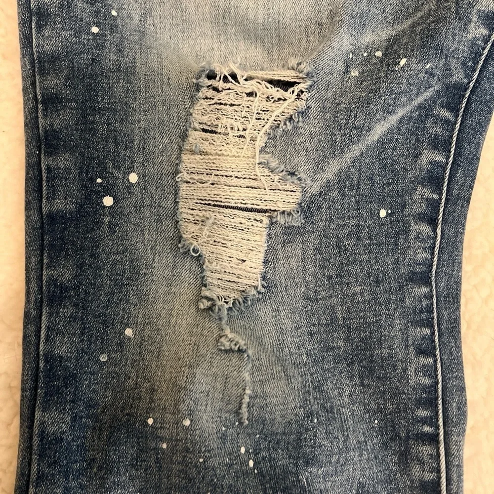 PacSun Blue stacked Skinny Jeans